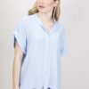 CAMICIA A MANICHE CORTE CON RISVOLTO - Azzurro, TU