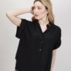 CAMICIA A MANICHE CORTE CON RISVOLTO - Nero, TU