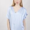 BLUSA CON MANICHE AD ALETTA - Celeste, TU