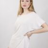 MAGLIA A MANICHE CORTE SCOLLO ROTONDO - Beige, TU