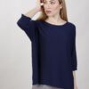 MAGLIA MANICHE A 3/4 - Blu, TU