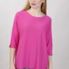 MAGLIA MANICHE A 3/4 - Fucsia, TU