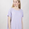 MAGLIA A MANICHE CORTE SCOLLO ROTONDO - Lilla, TU