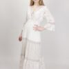 ABITO LUNGO IN PIZZO MANICHE ¾ - Beige, TU