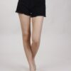 SHORTS VITA ALTA SFRANGIATO - Nero, M