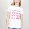 T-SHIRT STAMPA CUORI - Fucsia, TU
