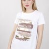 T-SHIRT STAMPA PIUME - Cammello, TU