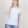T-SHIRT IN COTONE TAGLIO VIVO - Azzurro, TU