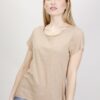 T-SHIRT IN COTONE TAGLIO VIVO - Cammello, TU