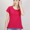 T-SHIRT IN COTONE TAGLIO VIVO - Fucsia, TU