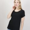T-SHIRT IN COTONE TAGLIO VIVO - Nero, TU