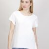 T-SHIRT IN COTONE TAGLIO VIVO - Panna, TU