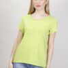 T-SHIRT IN COTONE TAGLIO VIVO - Verde mela, TU