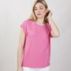 T-SHIRT IN VISCOSA - Rosa anguria, TU
