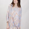 BLUSA FANTASIA ZEBRATA CON NODO - Fantasia azzurro, TU