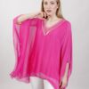BLUSA CON MANICHE A FARFALLA - Fucsia, TU
