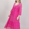 ABITO LUNGO IN PIZZO E SETA - Fucsia, TU