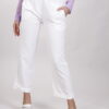 PANTALONI CON ELASTICO IN VITA - Bianco, L