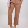 PANTALONI CON ELASTICO IN VITA - Cammello, L