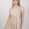 TOP A CANOTTA CON DETTAGLIO LUREX - Cammello, TU