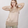 BLUSA SCOLLO A V IN VISCOSA - Cammello, TU