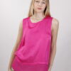TOP IN VISCOSA SCOLLO TONDO - Fucsia, TU