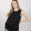 TOP IN VISCOSA SCOLLO TONDO - Nero, TU