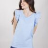 TOP CON VOLANT - Celeste, TU