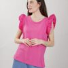 TOP CON VOLANT - Fucsia, TU