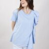 T-SHIRT CON ROUCHES - Sky blue, TU