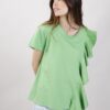 T-SHIRT CON ROUCHES - Verde mela, TU