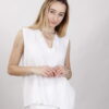 BLUSA SCOLLO A V IN VISCOSA - Bianco, TU