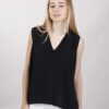 BLUSA SCOLLO A V IN VISCOSA - Nero, TU
