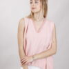 BLUSA SCOLLO A V IN VISCOSA - Rosa, TU