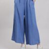 PANTALONI IN TENCEL CON CINTURA - Blu-jeans, L