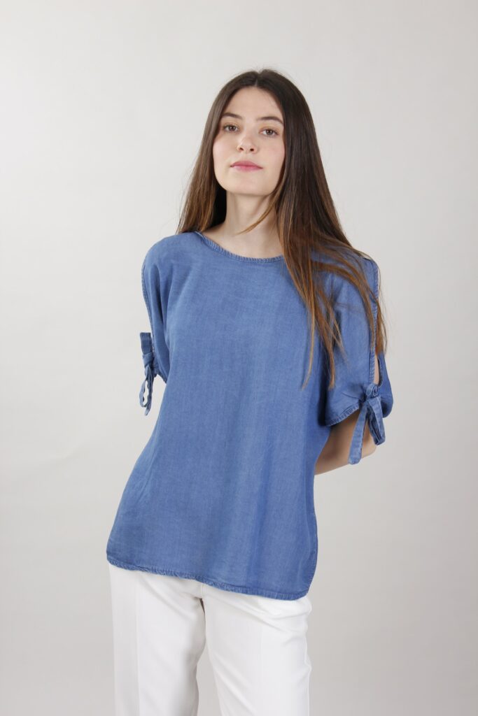 CASACCA IN TENCEL CON SPALLE SCOPERTE 