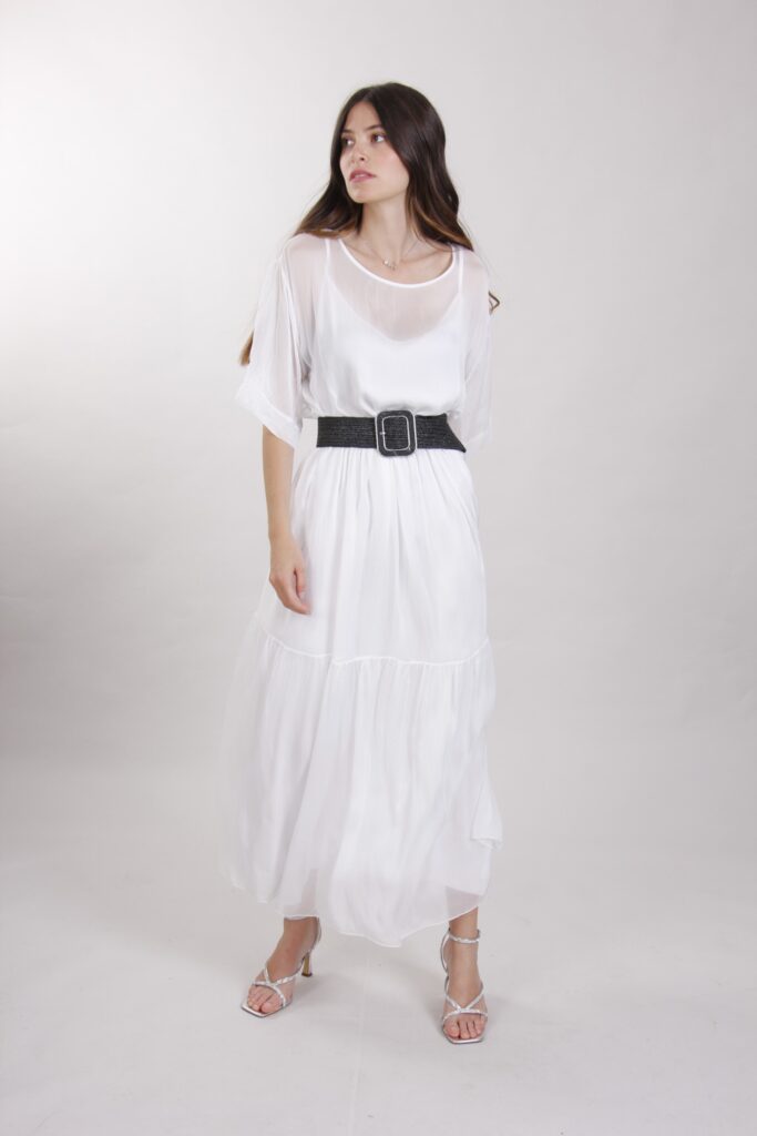 ABITO IN SETA A BALZE 