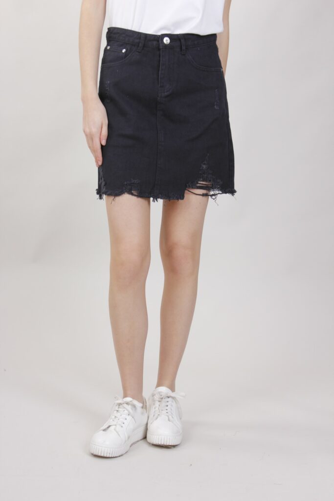 MINIGONNA DENIM - Nero, S 