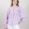 BLUSA IN PIZZO CON MANICHE AMPIE - Lilla, TU