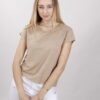 T-SHIRT IN LINO - Cammello, TU