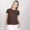 T-SHIRT IN LINO - Marrone, TU