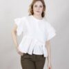 T-SHIRT CON ROUCHES - Bianco, TU