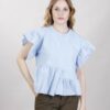 T-SHIRT CON ROUCHES - Celeste, TU