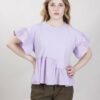 T-SHIRT CON ROUCHES - Lilla, TU
