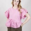 T-SHIRT CON ROUCHES - Rosa, TU