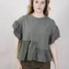 T-SHIRT CON ROUCHES - Verde militare, TU