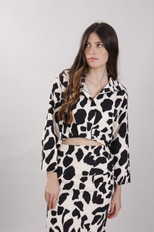 CAMICIA CROPPED FANTASIA ANIMALIER
