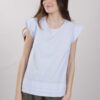 TOP MANICHE AD ALETTA - Celeste, M