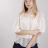 BLUSA MANICA ARRICCIATA - Avorio, TU