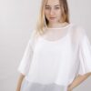 BLUSA MANICA ARRICCIATA - Bianco, TU